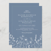 Minimalistische Wildblume Einladung (Vorne/Hinten)