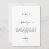 Minimalistische Wildblume handGezeichnet Monogramm Dankeskarte (Vorderseite)