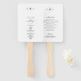 Minimalistische Wildblume handGezeichnet Monogramm Fächer