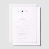 Minimalistische Wildblume handGezeichnet Monogramm Pergament Einladungen (Versetzt)