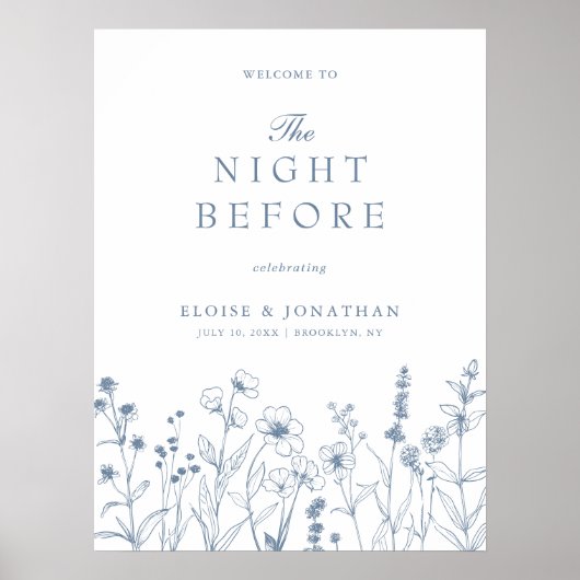 Minimalistische Wildblume Herzlich willkommen im V Poster (Vorne)