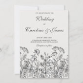 Minimalistische Wildblume Hochzeiten Vorlagen (Vorderseite)