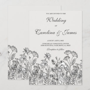 Minimalistische Wildblume Hochzeiten Vorlagen