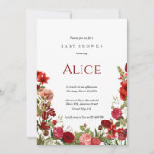 Minimalistische Wildblume Kinderdusche Einladung R (Vorderseite)