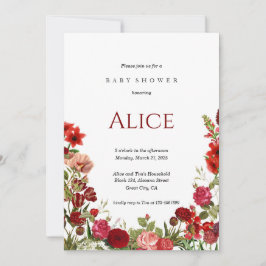 Minimalistische Wildblume Kinderdusche Einladung R