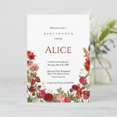 Minimalistische Wildblume Kinderdusche Einladung R (Stehend Vorderseite)