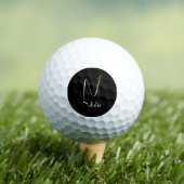 Minimalistische Wildblume Monogramm N schwarz Golfball (Insitu T-Shirt)