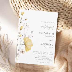 Minimalistische Wildblume - neutrale Einladung