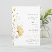 Minimalistische Wildblume - neutrale Einladung (Stehend Vorderseite)