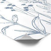 Minimalistische Wildblume Periwinkle Hochzeit Begr Poster (Ecke)