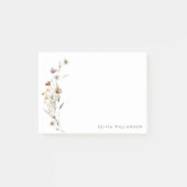 Minimalistische Wildblume Personalisiert Name Stat Post-it Klebezettel (Vorderseite)