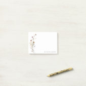 Minimalistische Wildblume Personalisiert Name Stat Post-it Klebezettel (Auf Schreibtisch)