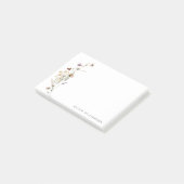 Minimalistische Wildblume Personalisiert Name Stat Post-it Klebezettel (angewinkelt)