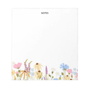 Minimalistische Wildblume Personalisiert Notizblock