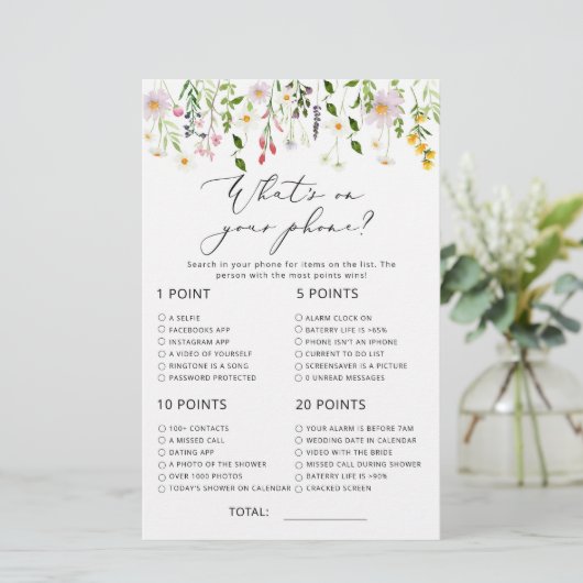 Minimalistische Wildblume, was auf Ihrem Handyspie (Stehend Vorderseite)