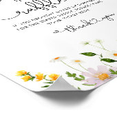 Minimalistische Wildblume-Windeln Tombola-Kinderdu Poster (Ecke)