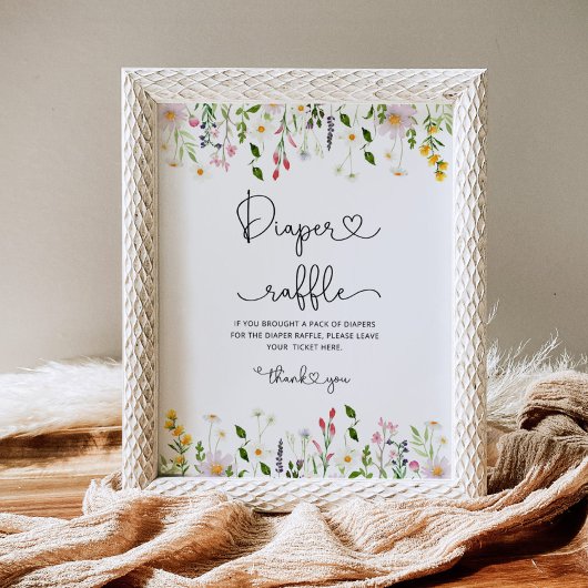 Minimalistische Wildblume-Windeln Tombola-Kinderdu Poster