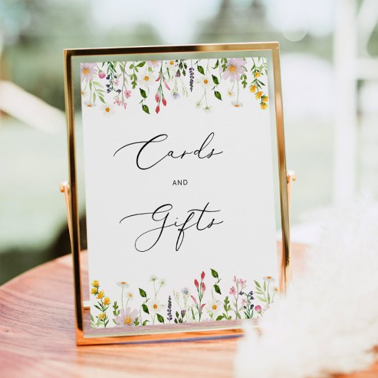 Minimalistische Wildblumen Aquarellkarten und Gesc Poster