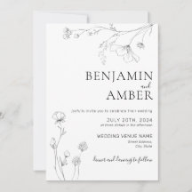Minimalistische Wildblumen Art Boho Hochzeit