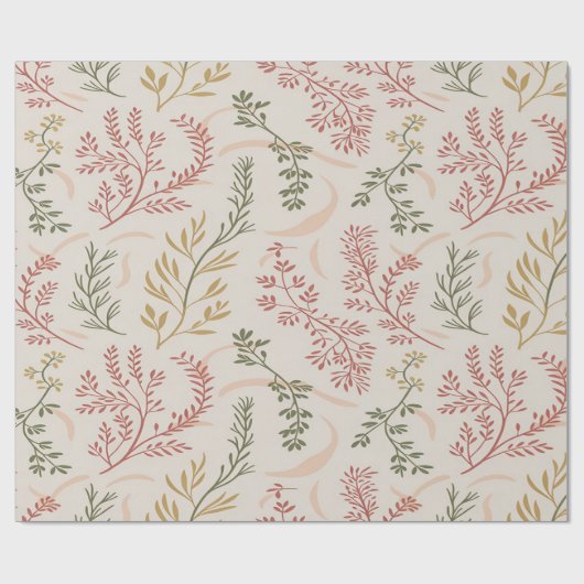 Minimalistische Wildblumen-Botanik-Verpackungspapi Geschenkpapier (Flach)