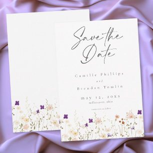 Minimalistische Wildblumen-Botanische Hochzeit Save The Date