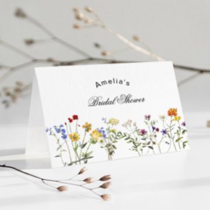 Minimalistische Wildblumen-Brautparty Dankeskarte