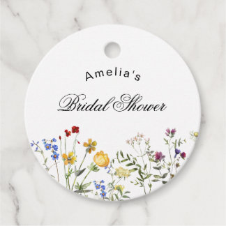 Minimalistische Wildblumen-Brautparty Geschenkanhänger