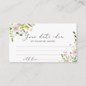 Minimalistische Wildblumen Date Night Ideas. Datum Begleitkarte (Vorderseite)