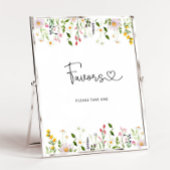 Minimalistische Wildblumen für Aquarellfarben Poster