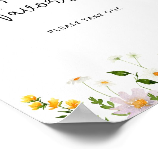 Minimalistische Wildblumen für Aquarellfarben Poster (Ecke)