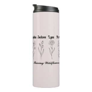 Minimalistische Wildblumen Kinder Namens Erinnerun Thermosbecher