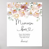 Minimalistische Wildblumen Mimosa Bar Poster (Vorne)