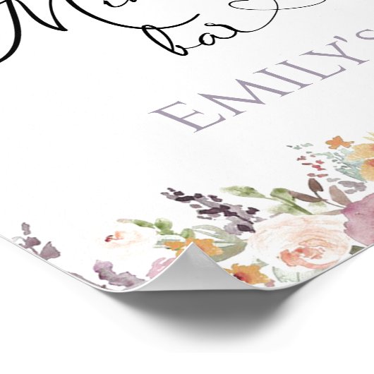 Minimalistische Wildblumen Mimosa Bar Poster (Ecke)