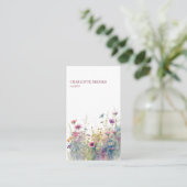 Minimalistische Wildblumen Moderne Wasserfarben Visitenkarte (Stehend Vorderseite)