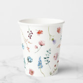 Minimalistische Wildblumen Pappbecher (Vorderseite)