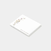 Minimalistische Wildblumen-Personalisierte Namens- Post-it Klebezettel (angewinkelt)