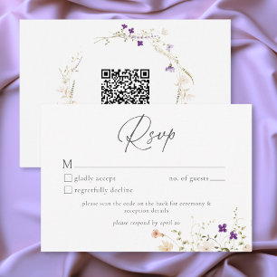 Minimalistische Wildblumen Romantische Botanische  RSVP Karte