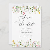 Minimalistische Wildblumen Save the Date (Vorderseite)