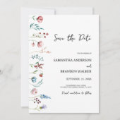 Minimalistische Wildblumen Save the Date Einladung (Vorderseite)