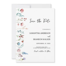 Minimalistische Wildblumen Save the Date