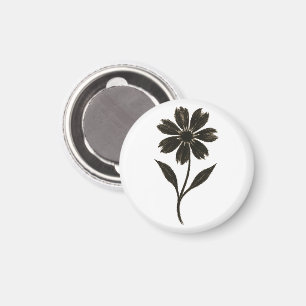 Minimalistische wilde Blüte – Tintenpinsel-Blumend Magnet
