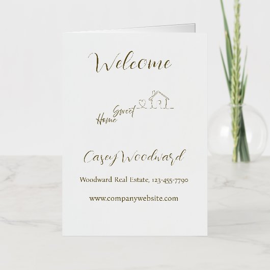 Minimalistische Willkommens-Home-Client-Würdigung (Vorderseite)
