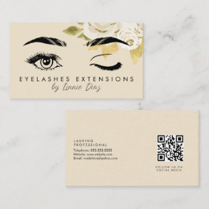 Minimalistische Wimpernverlängerungen Salon Elfenb Visitenkarte