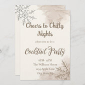 Minimalistische Winter-Cocktailparty-Einladung Einladung (Vorne/Hinten)