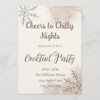 Minimalistische Winter-Cocktailparty-Einladung Einladung