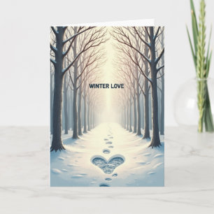 Minimalistische Winter-Herz-Karte Karte