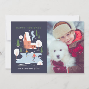 Minimalistische Winter-Weihnachtsszene Feiertagskarte