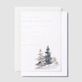 Minimalistische Winterhochzeit mit Schneebaumen Pergament Einladungen (Versetzt)