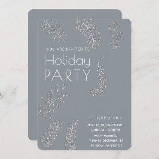 Minimalistische Winterlandschaft Einladung (Vorne/Hinten)