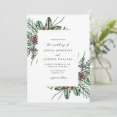 Minimalistische Winterlandschaft Einladung Hochzei (Stehend Vorderseite)